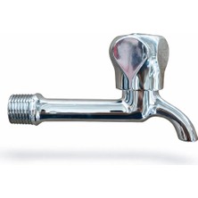 Çeviksu Karizma Model Pirinç Musluk 1/2'' Krom Kaplama Bahçe Balkon Su Musluğu Kısa Tip