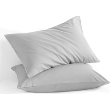 İz Home Basic Gri Ranforce Yastık Kılıfı Seti | 2 Adet | (50X70 Cm) | Pamuklu