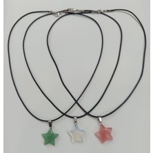 SolidBakkal , Doğal Taş Aventurin , Opal , Gül Kuvars 3’lü Set Kolye