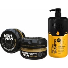 Nishman 07 Saç Şekillendirici Ultra Sert Parlak Wax 150 ml x 5 Adet/ + 1250 ml Tuzsuz Şampuan Hediye