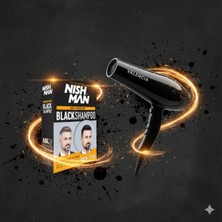 Nishman Siyah Saç Şampuanı 200 ml Set x 5 Adet / + Fön Makinası Hediye
