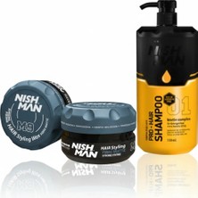 Nishman M9 Mat Görünümlü Saç Şekillendiric Mat Wax x 5 Adet/ + 1250 Tuzsuz Şampuan Hediye
