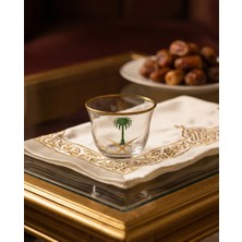 Zaytoon 12\'lı Arap Kahve Fincan Seti Suudi Arabistan Simgeli  Sarı ve Yeşil 12 Parça T00004-02-02