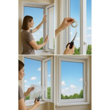 130X150 + 5 cm Hazır Pencere Sinekliği 4 mt Bant Hediye Tak Çıkar Tül Cırt Bantlı Çift Kanat