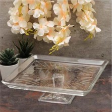 Madlen Cam Ayaklı Servis Tabağı 24 Cm, Şık ve Kaliteli Tasarım