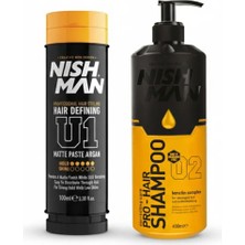 Nishman U1 Sert Tutuş Mat Wax / Special Edition 100 ml 3 Adet/ + 400 ml Tuzsuz Şampuan Hediye