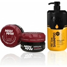 Nishman M3 Mat Görünümlü Saç Şekillendirici Mat Wax x 5 Adet/ + 1250 ml Tuzsuz Şampuan Hediye