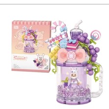 Vagonlıfe Loz 4203 Mor Tavşan Dondurma Kupası 258 Parça Block Oyuncak 6+