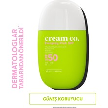 Cream Co. SPF50 Pink Güneş Koruyucu Krem | Ton Eşitleyici Leke Karşıtı | Aydınlatıcı | 40 ml | Güneş Serumu