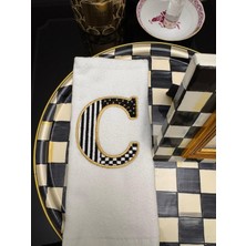 Geffprive Özel Tasarım Harf Nakışlı El Havlusu | Premium Seri 30X50 -C