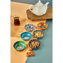 6'lı Kedi Desenli Metal Sunumluk ve Çerezlik Seti