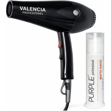 Valencia Premium Saç Kurutma Makinası 2500 Watt Profesyonel + Purple Mat Wax