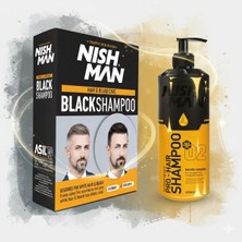 Nishman Siyah Saç Şampuanı 200 ml Set x 2 Adet / + 400 ml Tuzsuz Şampuan Hediye