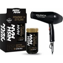Nishman P5 Toz Saç Şekillendirici Wax Ultra Tutuş 20 gr x 12 Adet/ + Fön Makinası Hediye