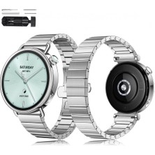 Sneezy Mi Watch S4 41MM Ile Uyumlu Renk Detaylı 18MM Paslanmaz Çelik Metal Kordon Kayış