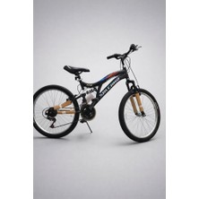 Salcano Hector 26V 26 Jant 21 Vites Çift Amortisörlü Dağ Bisikleti Siyah Krom Gri Kırmızı