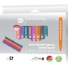 MarkEntegra Süper Yıkanabilir Metalik Simli Jumbo Keçeli Kalem 12'li