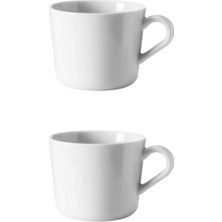 Iki Adet Beyaz Porselen Kupa Seti, 24 Clür, Şık ve Dayanıklı Tasarım