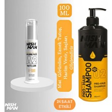 Nishman Saç Şekillendirici Ultra Mat P0MPALI Wax A2 - 100 ml 3 Adet/ + 400 ml Tuzsuz Şampuan Hediye