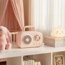 MiraLive Sevimli Tasarımlı Taşınabilir Radyolu Bluetooth Hoparlör Pembe