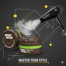 Nishman 08 Saç Şekillendiric Ultra Sert Parlak Wax 100 ml x 10 Adet/ + Fön Makinası Hediye