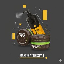 Nishman 08 Saç Şekillendiric Ultra Sert Parlak Wax 100 ml x 3 Adet/ + 400 Tuzsuz Şampuan Hediye