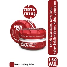 Nishman Saç Şekillendirici Wax 03 Parlak 150 ml Orta Tutuş Kolay Uygulama Özelliği