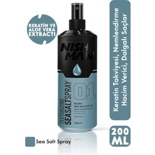 Nishman Deniz Tuzu Saç Spreyi - Keratin Aloe Vera Özü 200 ml
