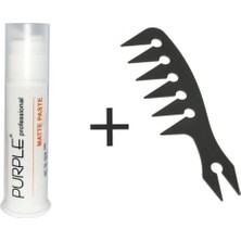 Purple Professional Wax Mat 100 ml + Şekil Tarağı Seti ile Mat Görünüm ve Kolay Şekil Verme