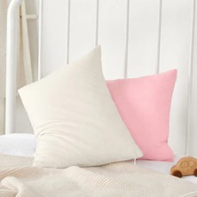 İz Home 2li Set Bebek Yastık Kılıfı Seti Bej Pembe Pamuklu Kapaklı 35X45 - Premium Quality Baby Pillow Cover