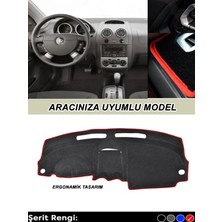 Habune Dacia Duster 2009-2013  Özel Yeni Torpido Koruma Kılıfı - Ön Göğüs Kaplama - Kırmızı Şerit
