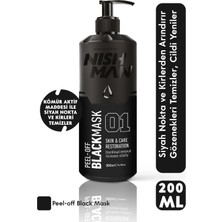 Nishman Soyulabilir Siyah Yüz Maskesi 200 ml Aktif Kömür ile Siyah Nokta Temizleme Özelliği