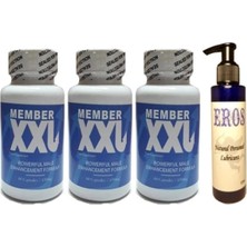 Subutu Member Xxl Erkeklere Özel 60LI 3 Adet Eros Natural Personal Lubricant 125ML Lubricant Jel