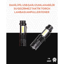 İlk El Grup Ieg™ Taşınabilir Şarjlı LED Fener - 4 Modlu, 2000LM, Ayarlanabilir Odak