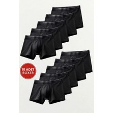 Cennetoğlu Erkek Likralı Pamuklu Boxer Özel Hijyenik Ambalajlı 10'lu Paket