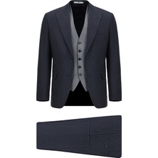 Kiğılı 7 Drop Slim Fit Dar Kesim Kombinli Yelekli Takım Elbise