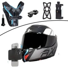 Tkçyt Motorsiklet Kask Önü Takılan Telefon Tutucu Aksiyon Kamerası Takılabilen Aparat