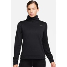 Nike Swift Element Therma Fit Running Womens Sweatshirt Kadın Cepli Boğazlı Yaka Koşu Sweatshirt Siyah