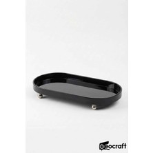 Lüks Kompozit Granit Yağlık ve Sunumluk, Krom Top Ayak, 24X12.5 cm