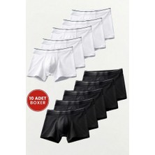 Cennetoğlu Erkek Likralı Pamuklu Boxer Özel Hijyenik Ambalajlı 10'lu Paket