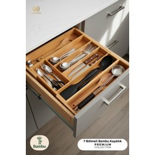 Bambu Çok Amaçlı Çekmece Içi Kaşıklık, 7 Bölmeli ve Ayarlanabilir