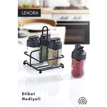 Metal Standlı 4’lü Cam Baharatlık Seti, Şık ve Kullanışlı Tasarım