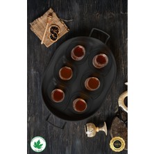 Elips Metal Tepsi 41 Cm, Kendinden Desenli Sunum ve Kahve Tepsisi