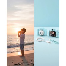 Bilfold Mavi Taşınabilir Mini Kamera Hd Video Fotoğraf Çekimli USB Şarjlı Hafıza Kart Destekli