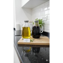 Şeffaf Borosilikat Cam Yağdanlık, 1000 Ml, Ölçü Göstergeli, Premium Tasarım