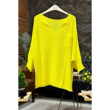 Sahnemoda Tek Cepli V Yaka Yarasa Merserize Bluz