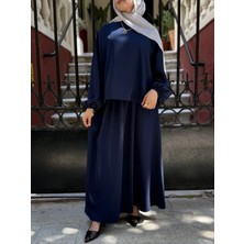 Modaco Fashion Esila Cupra Bluz Etek Takım (Siyah)