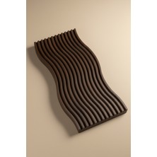 Dalgalı Ahşap Servis ve Sunum Tahtası, Koyu Renk, 38 x 16,5 cm