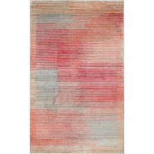 Cool Halı Still Turuncu Bohem Çizgili Modern Dört Mevsim Yumuşak Tencel Iplik El Dokuma Misafir Salon Halısı