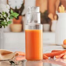 Şık 2'li Cam Karaf ve Su Bardağı Seti, 1,2 L, Estetik ve Kullanışlı